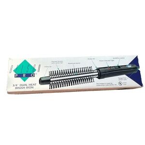 New Vintage Belson Pro 3/4" Professional Dual Heat Brush Iron Curls Smooths
